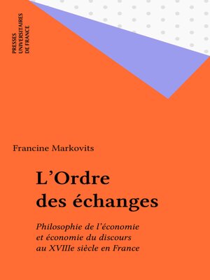 cover image of L'Ordre des échanges